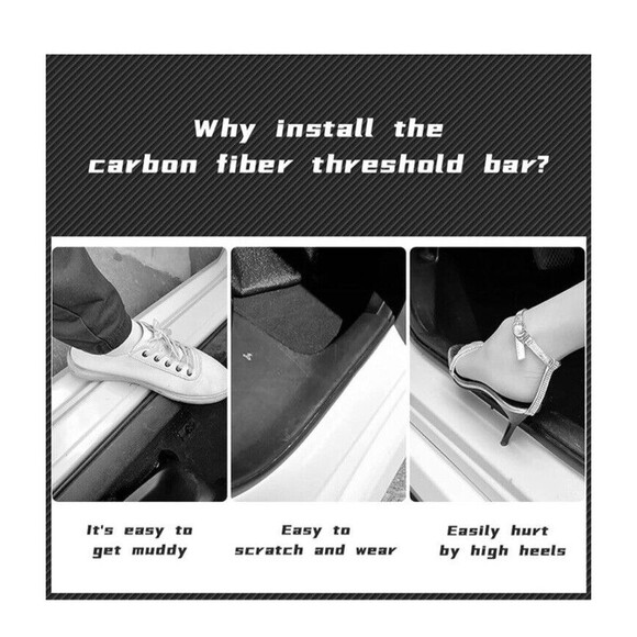 Mitsubishi 4pc Car Door Threshold Protection Sticker Logo Easy Clean Protection - Picture 5 of 6